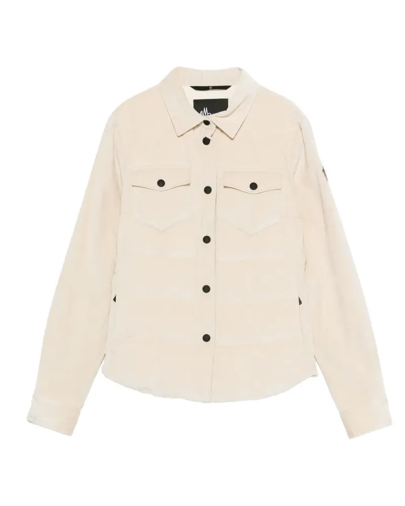 Moncler Gesteppte Jacke mit Logo-Patch - Nude Nude