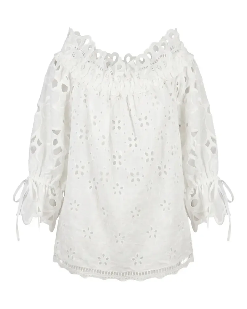 Ermanno Scervino embroidery-embellished blouse - Weiß Weiß
