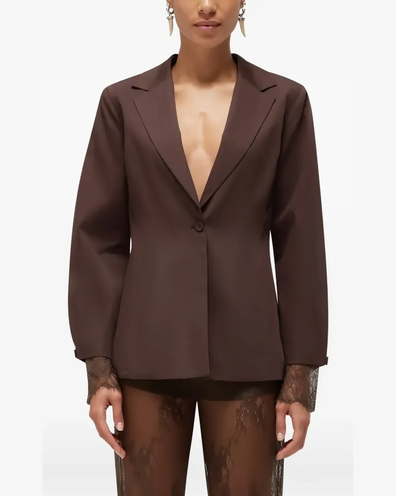 Blumarine Blazer mit Spitzenborten - Braun Braun