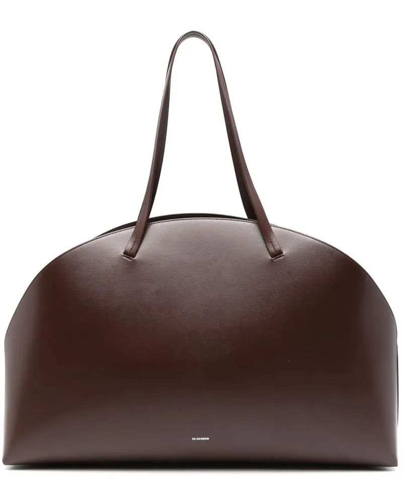 Jil Sander Große Curve Schultertasche - Braun Braun