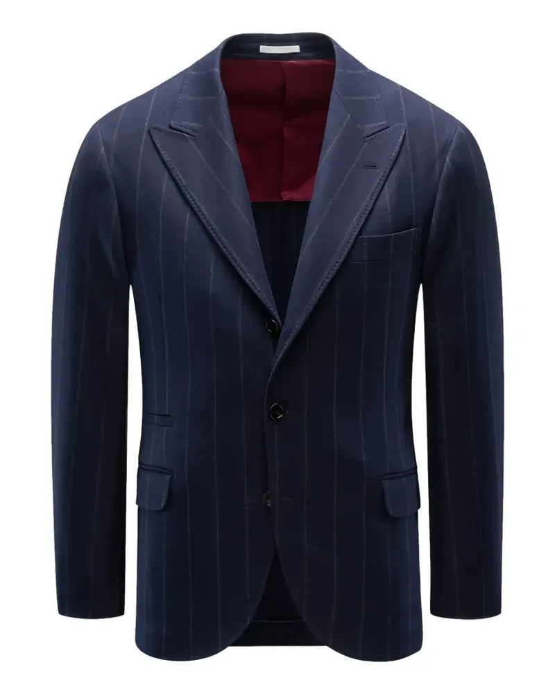 Brunello Cucinelli Gestreiftes Sakko - Blau Blau