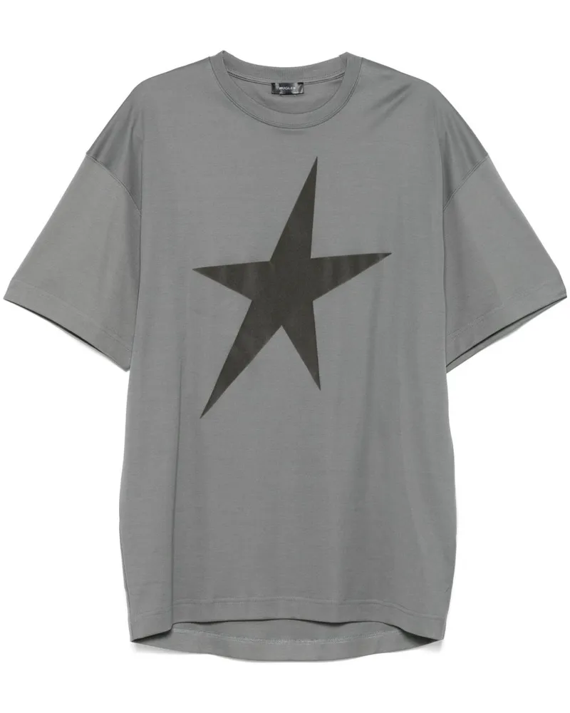 Thierry Mugler T-Shirt aus Samtstern - Grau Grau