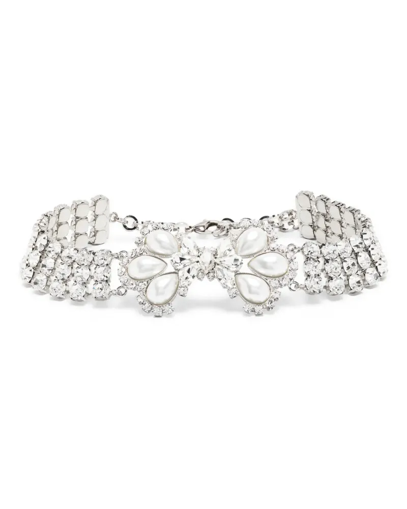 Alessandra Rich Choker mit Kristallverzierung - Silber Silber