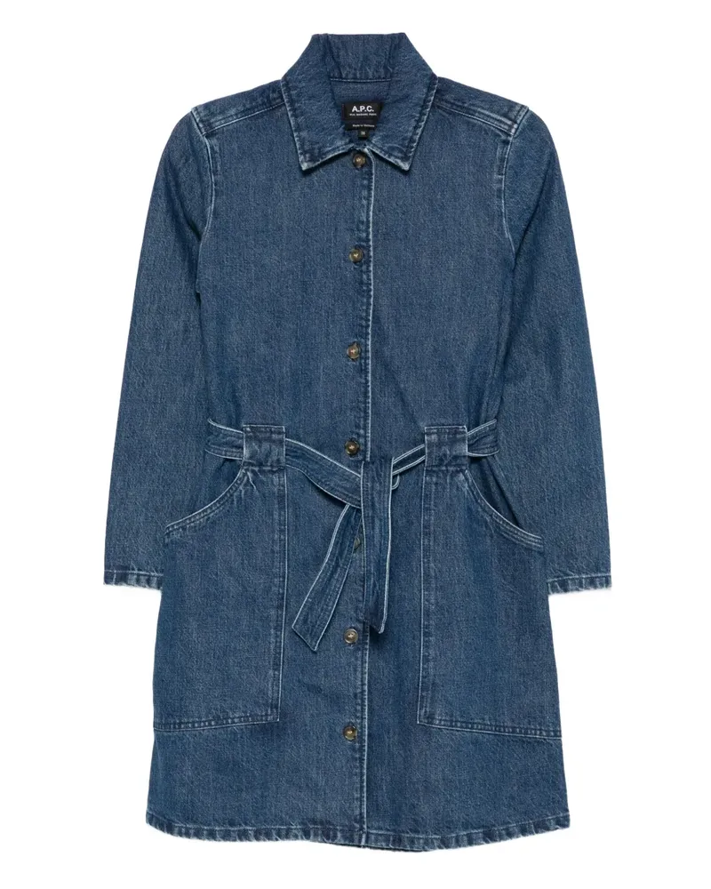 A.P.C. Jeanskleid mit Gürtel - Blau Blau