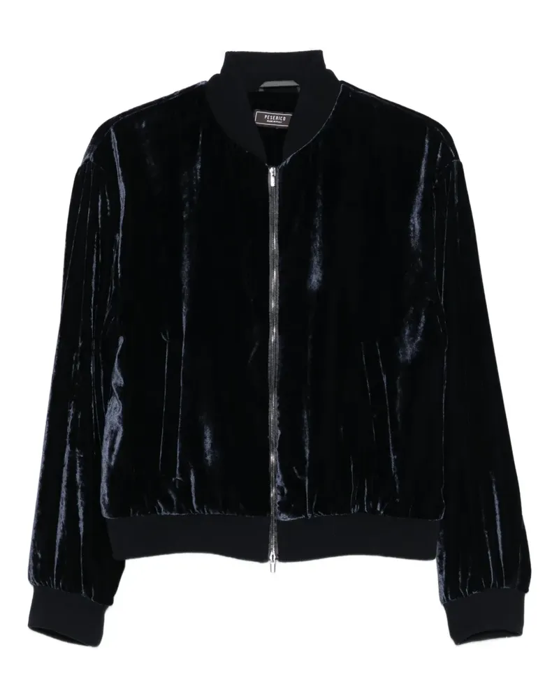 Peserico Jacke aus Samt mit Reißverschluss - Blau Blau