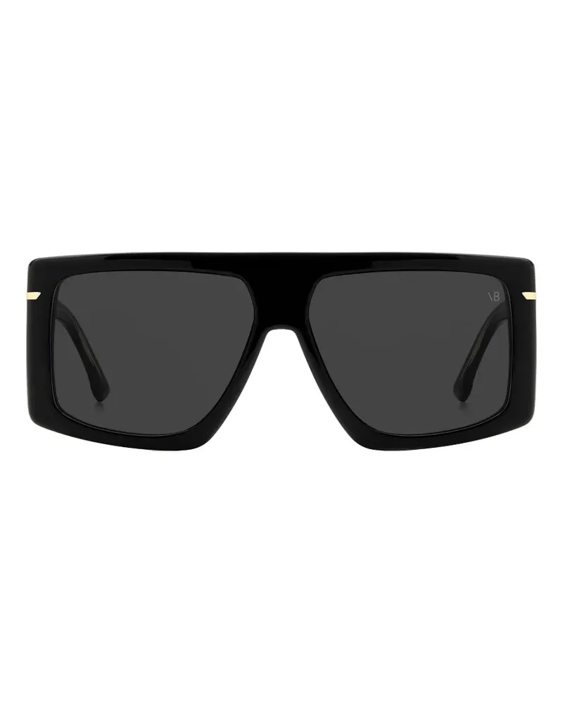 Victoria Beckham Sonnenbrille mit geometrischem Gestell - Schwarz Schwarz
