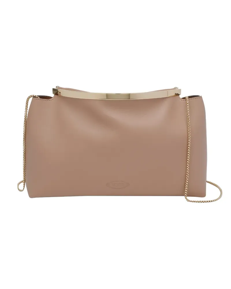 TOD'S Magenta chain-strap clutch bag - Nude Nude