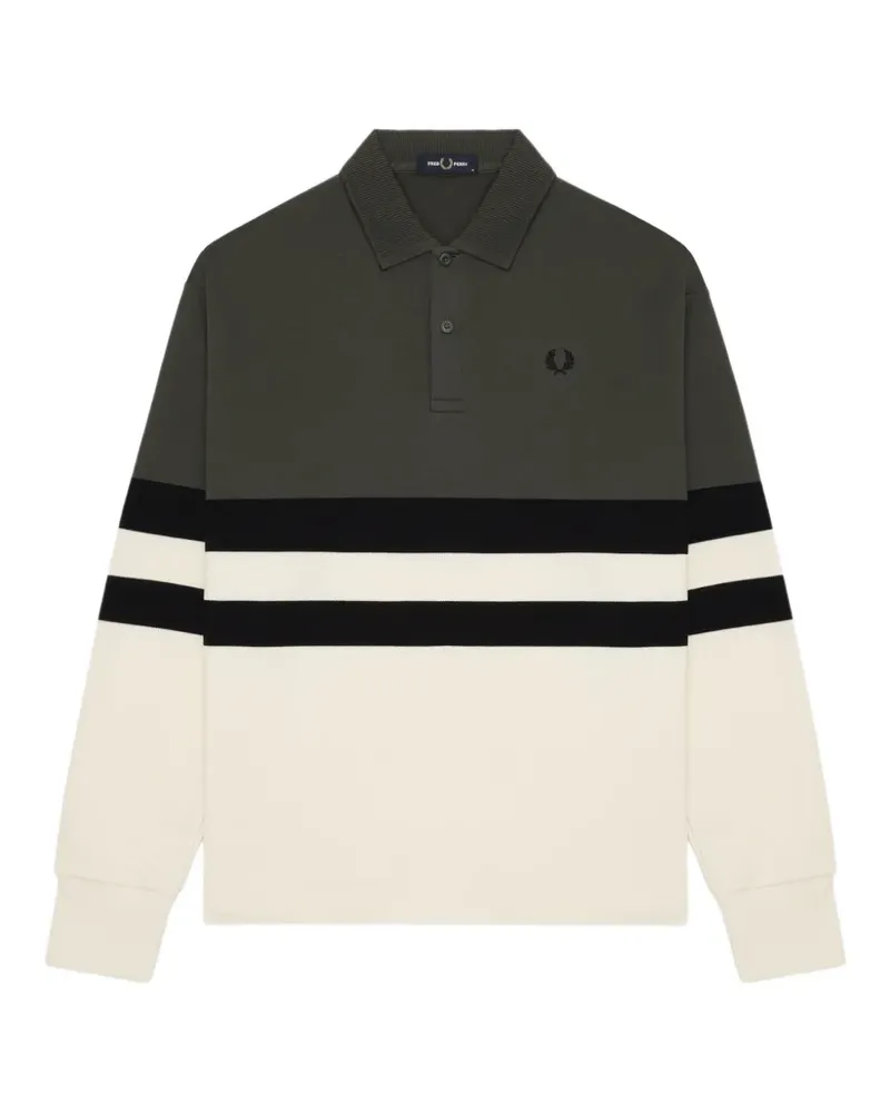 Fred Perry Gestreifter Pullover - Grün Grün