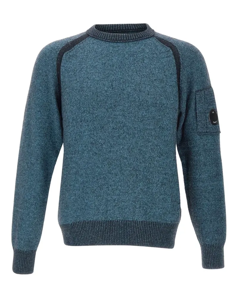 C.P. Company lens-appliqué crew-neck pullover - Blau Blau