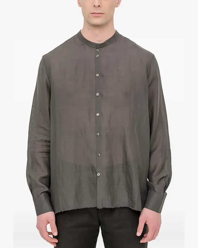 Label Under Construction mandarin-collar shirt - Grau Grau