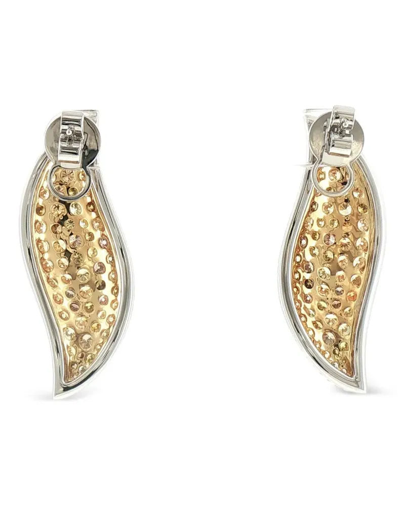 HYT Jewelry Ohrringe mit Diamant-Blattmotiv - Silber Silber