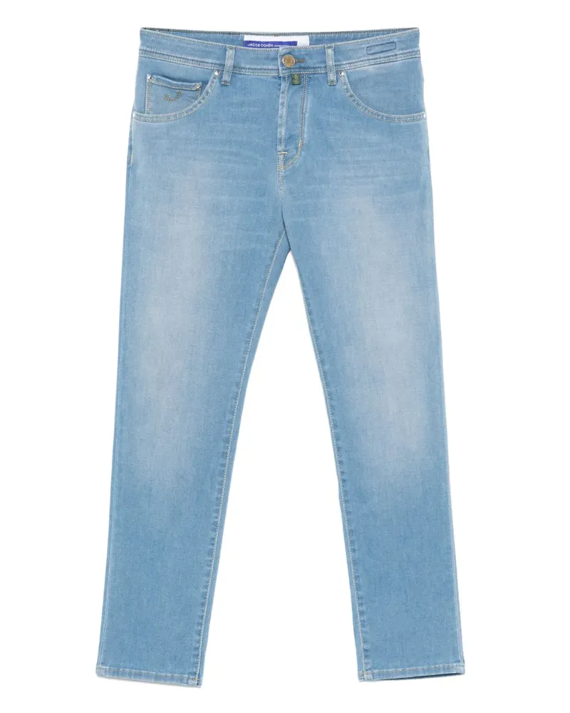 Jacob Cohën Schmale Cropped-Jeans - Blau Blau