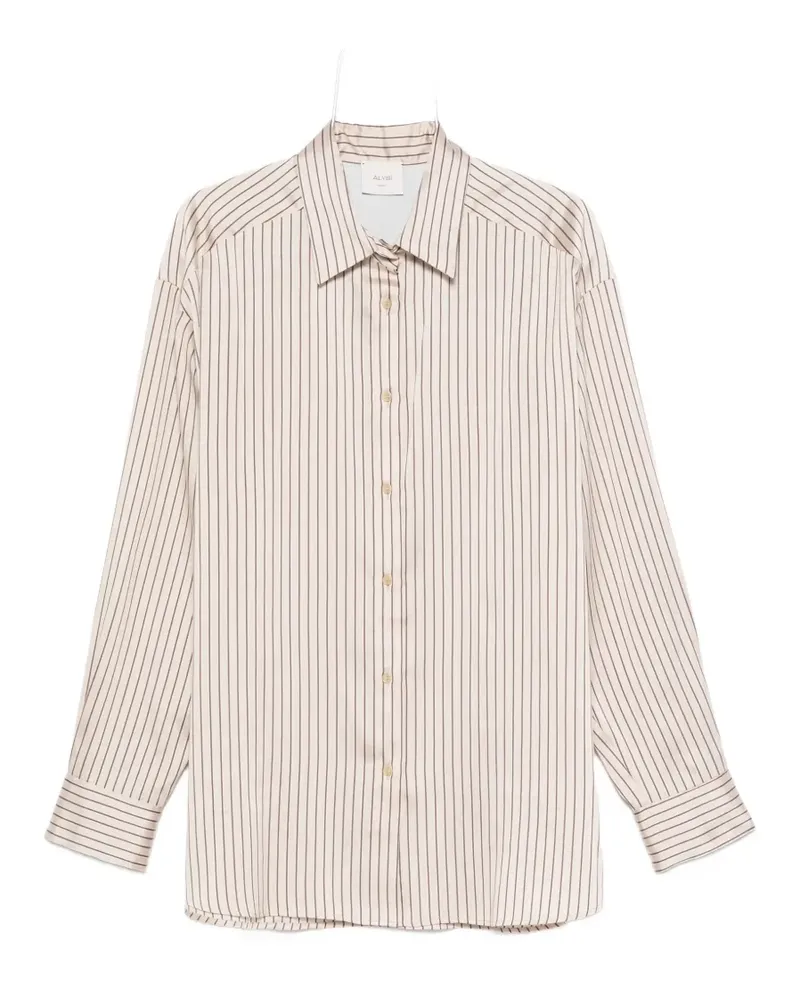 ALYSI striped long-sleeve shirt - Nude Nude