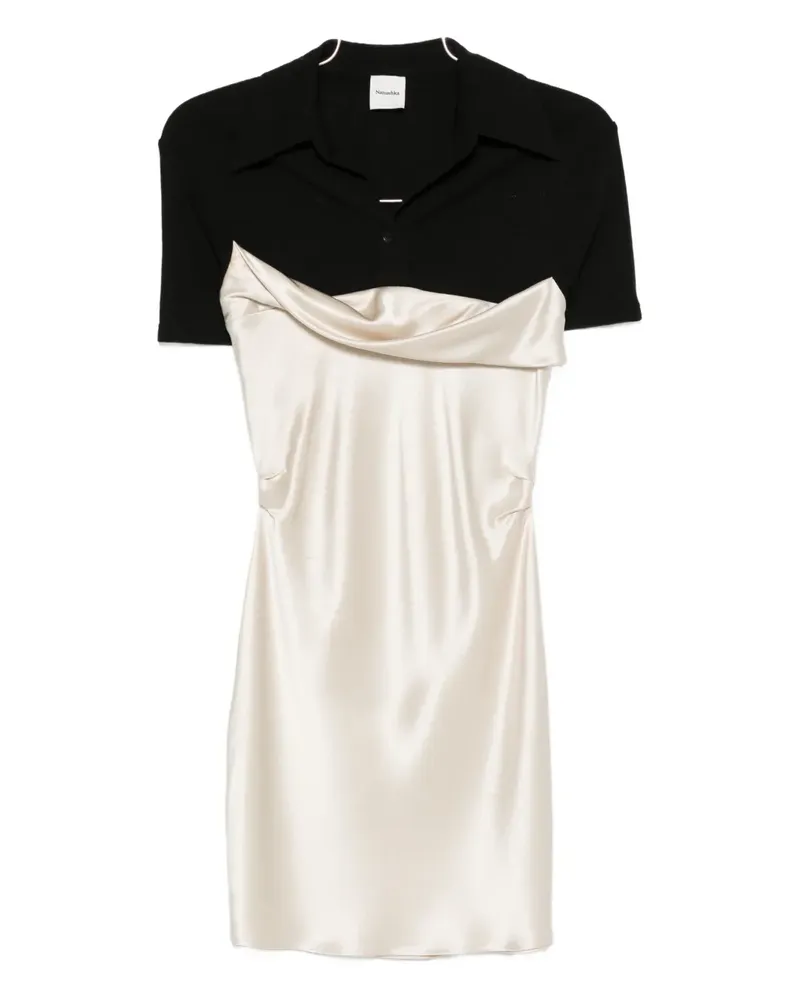 Nanushka Minikleid mit Satineinsätzen - Nude Nude