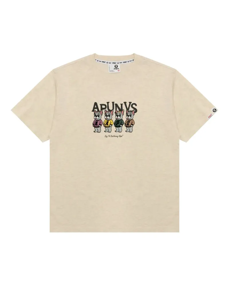 BAPE T-Shirt mit Bulldog-Print - Nude Nude