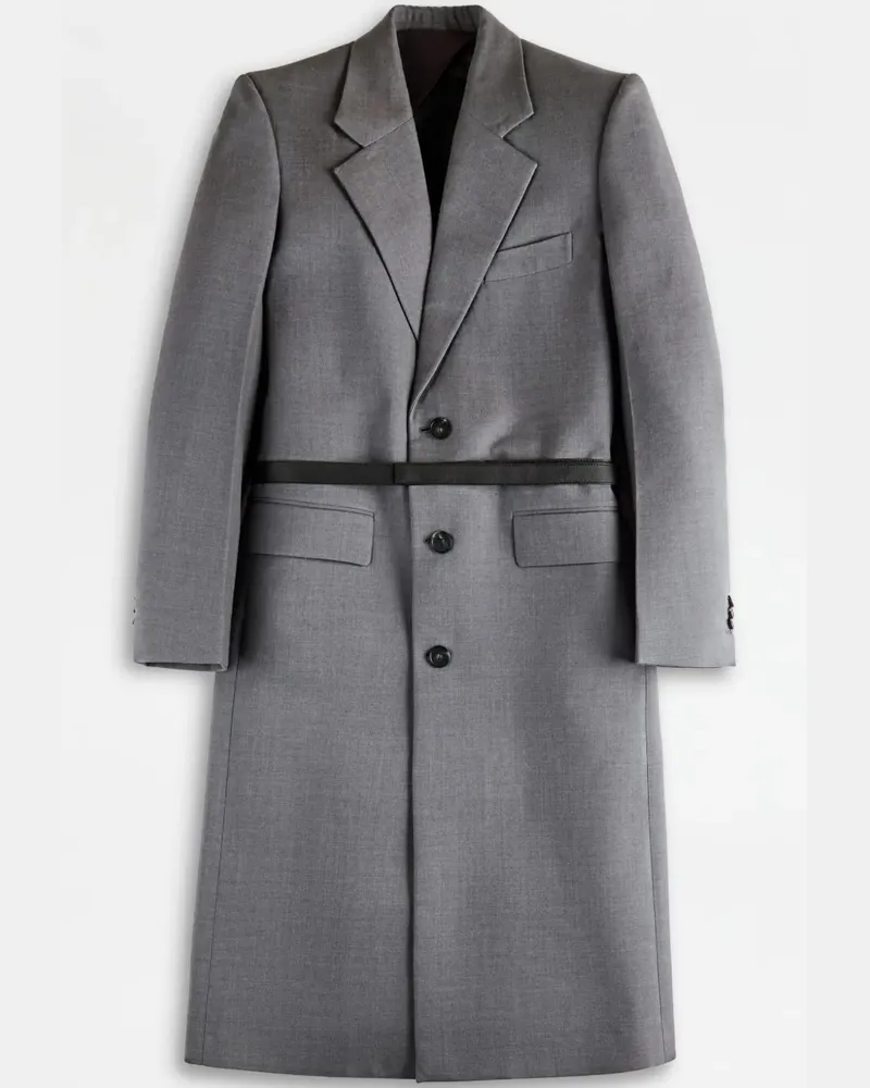 TOD'S Einreihiger Mantel - Grau Grau
