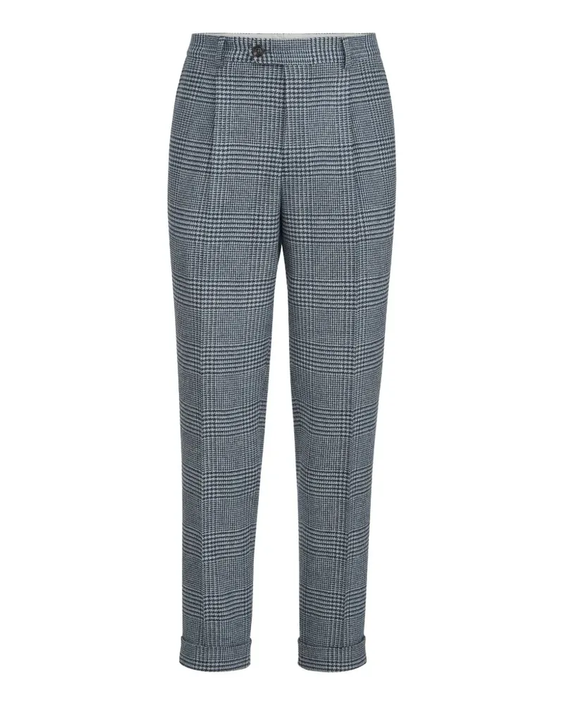 Brunello Cucinelli Prince of Wales Flanellhose mit Falte - Blau Blau