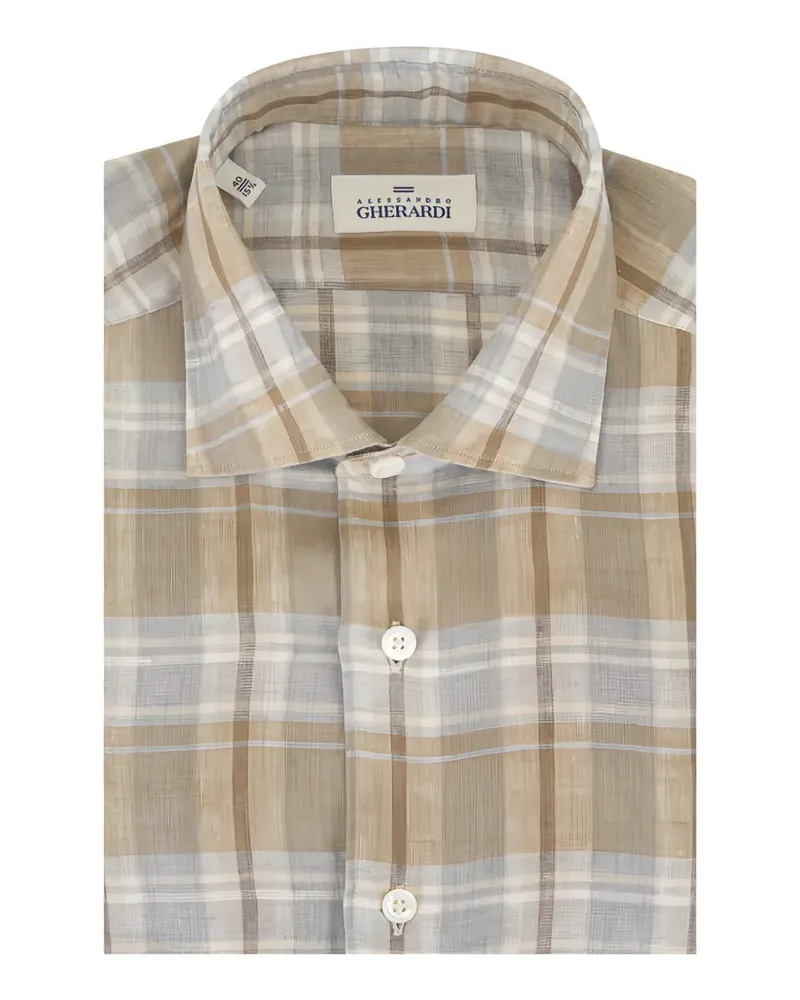 Alessandro Gherardi plaid linen shirt - Nude Nude