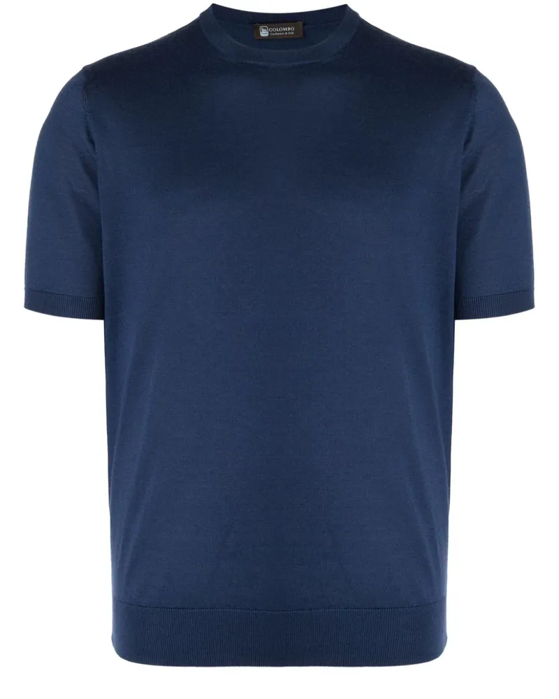 Colombo Fein gestricktes T-Shirt - Blau Blau