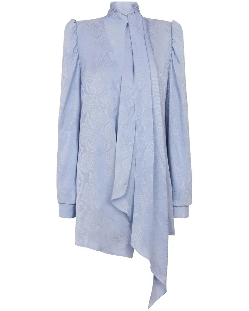 Balmain Midikleid mit Schlangenleder-Print - Blau Blau