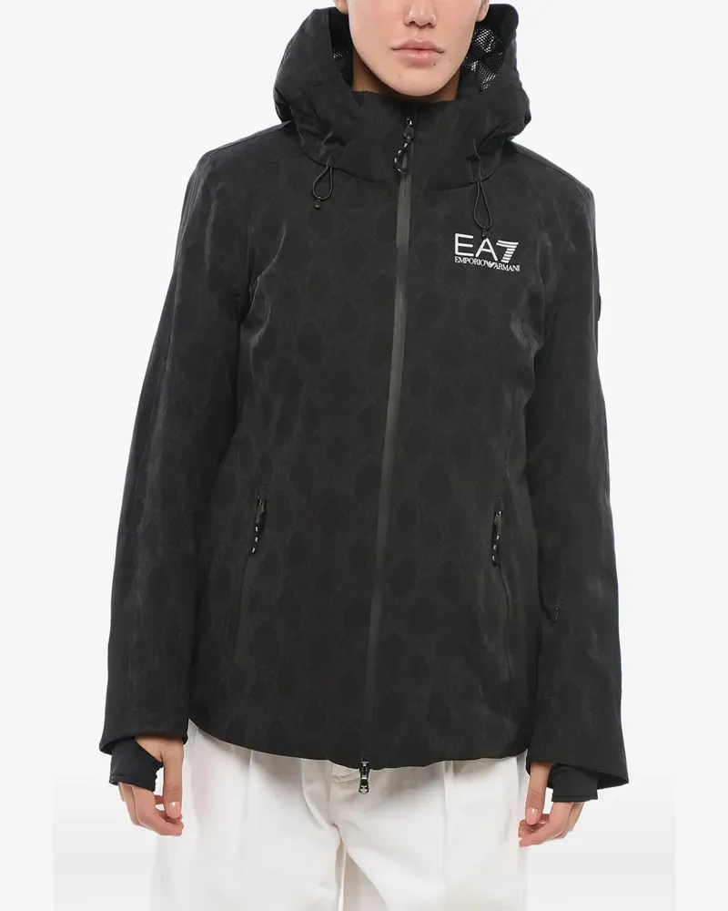 Giorgio Armani Kapuzenjacke mit grafischem Print - Schwarz Schwarz