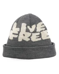 Comme des Garçons Beanie in Intarsienstrick Grau