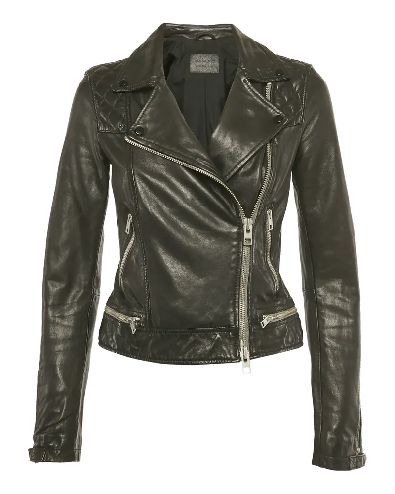 AllSaints quilted leather biker jacket - Schwarz Schwarz