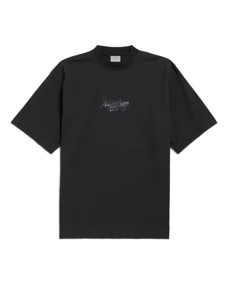 Balenciaga T-Shirt mit Logo-Print - Schwarz Schwarz