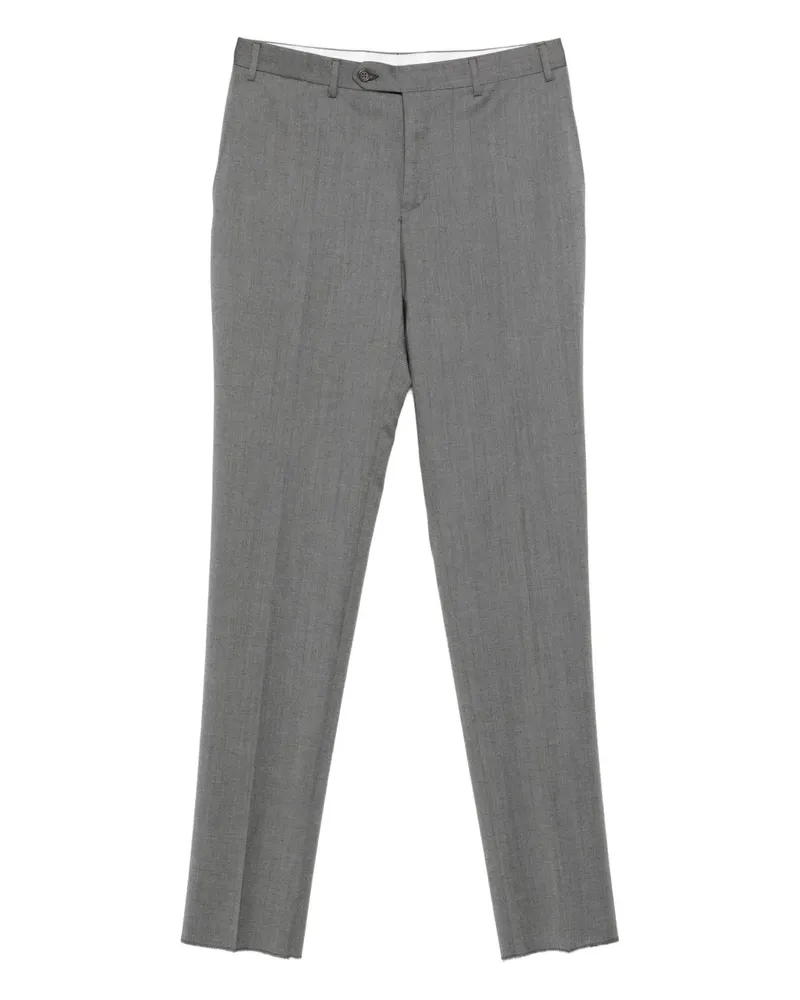 Canali Ausgefranste Wollhose - Grau Grau