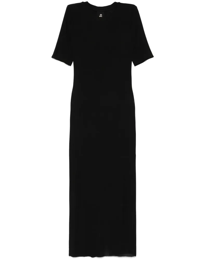 THOM KROM Geripptes Maxikleid - Schwarz Schwarz