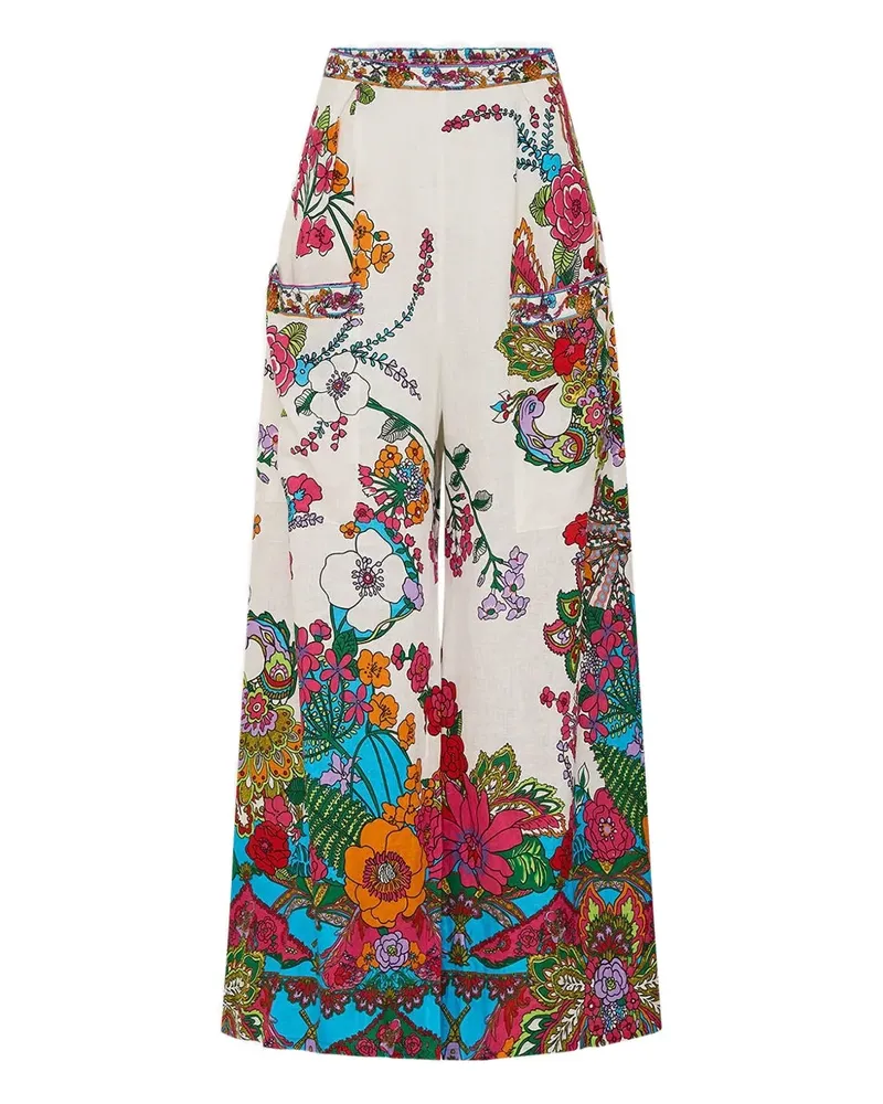 Camilla front pocket wide leg trousers - Weiß Weiß