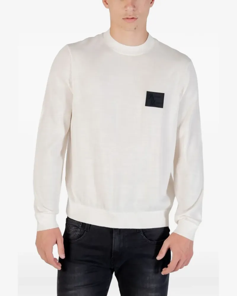 Armani Exchange logo-patch sweater - Nude Nude