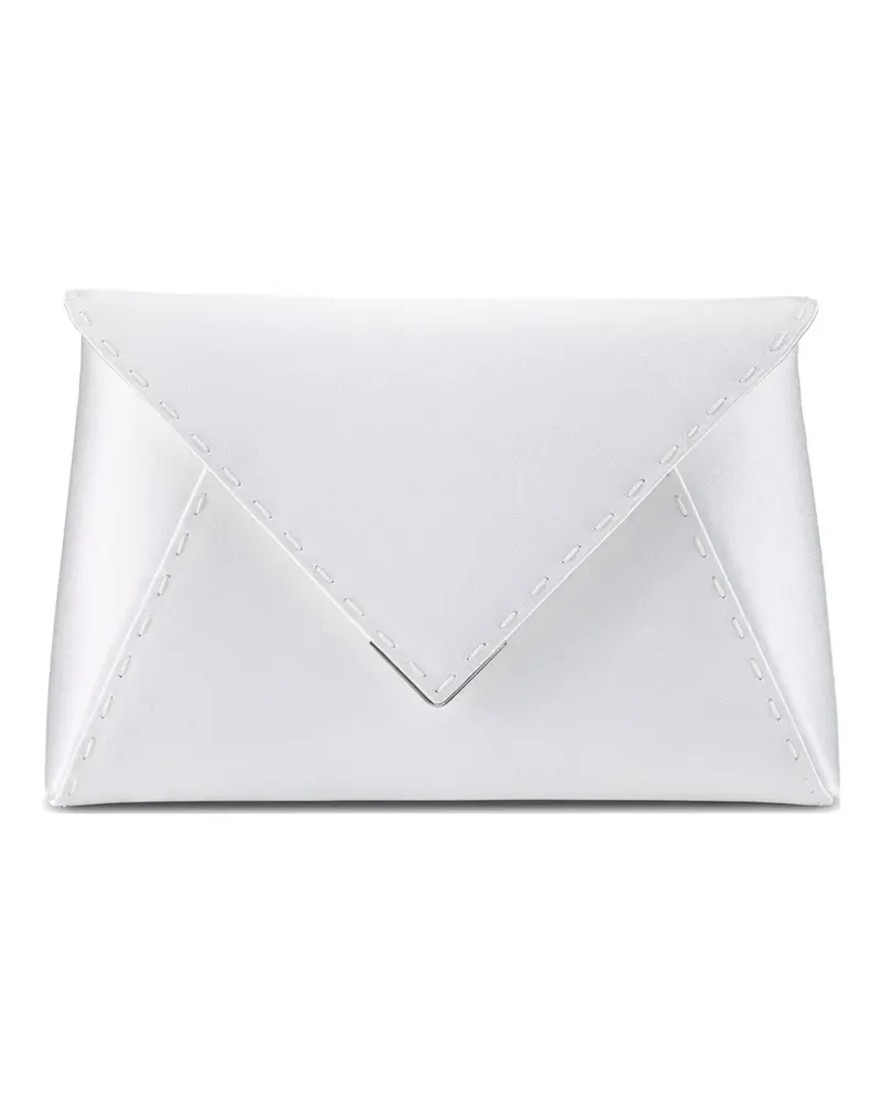 Tyler Ellis small Lee Pouchet satin clutch bag - Weiß Weiß