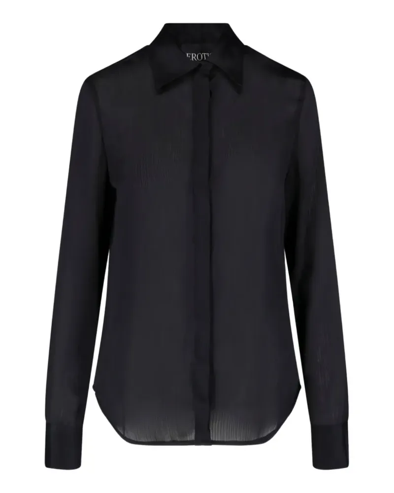 Dondup sheer crinkled shirt - Schwarz Schwarz