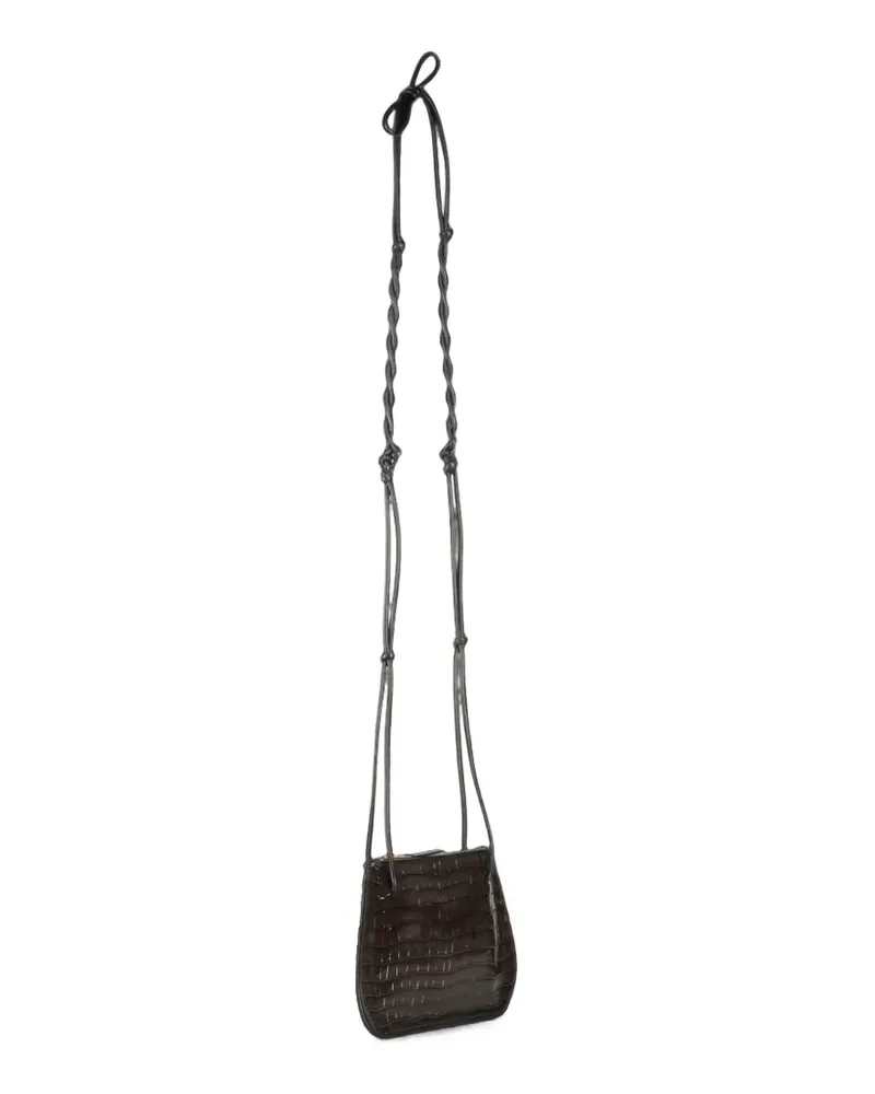 Philosophy Di Lorenzo Serafini crocodile-effect leather shoulder bag - Braun Braun