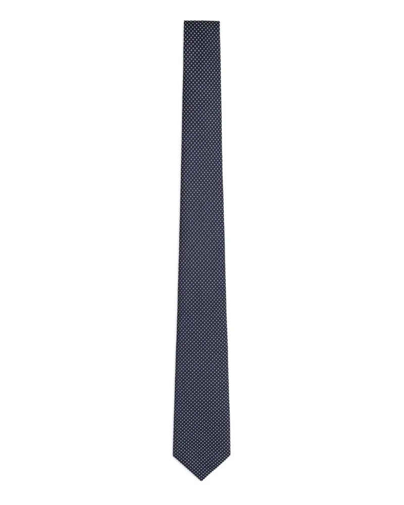 Giorgio Armani Seidenkrawatte mit Mikro-Punktemuster - Blau Blau