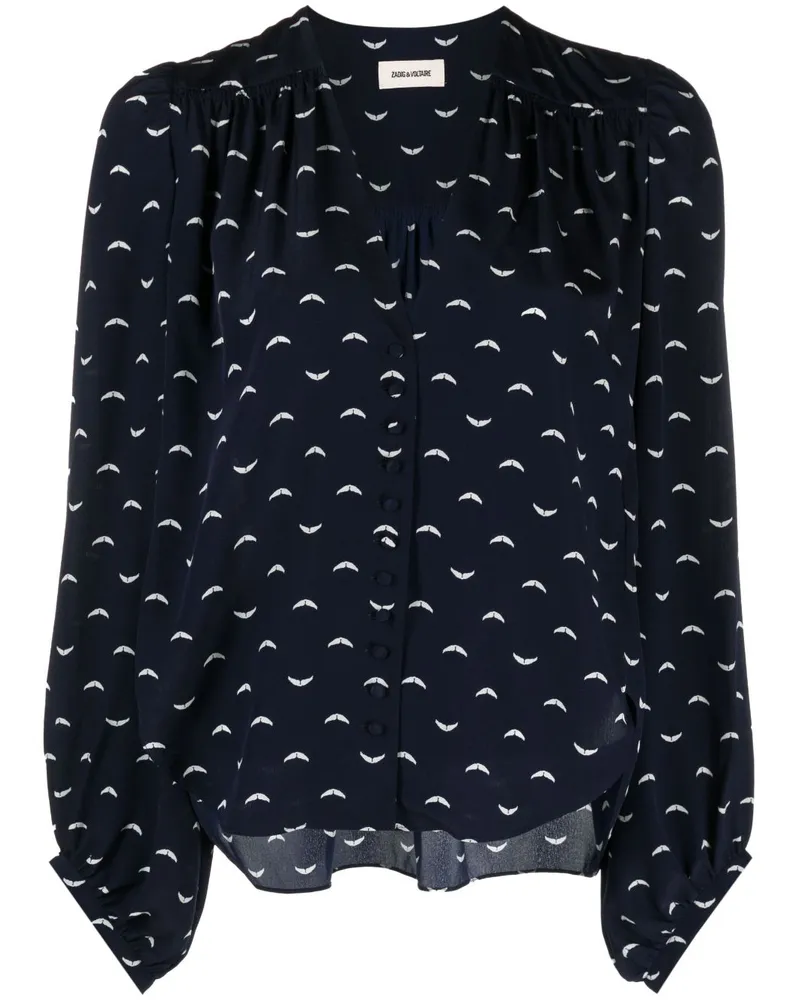 Zadig & Voltaire Bluse mit grafischem Print - Blau Blau