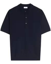 Dries van Noten Poloshirt aus Merinowolle Blau