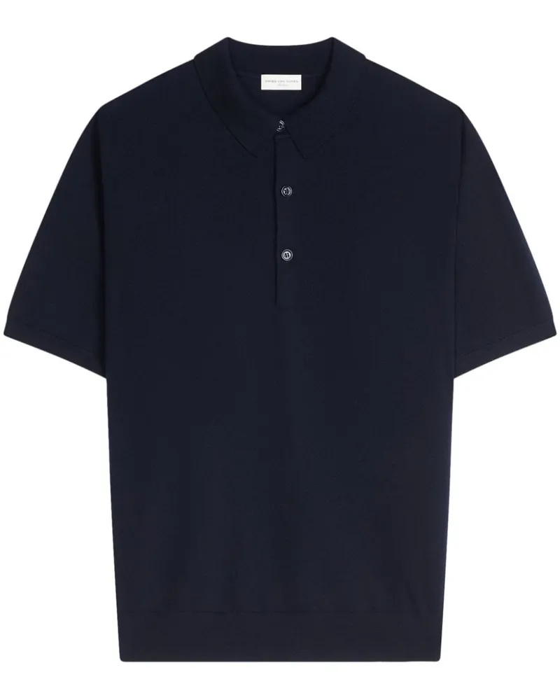 Dries van Noten Poloshirt aus Merinowolle - Blau Blau