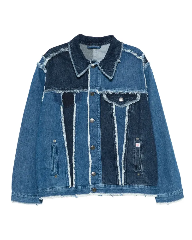 Charles Jeffrey Loverboy Ausgefranste Patchwork-Jeansjacke - Blau Blau