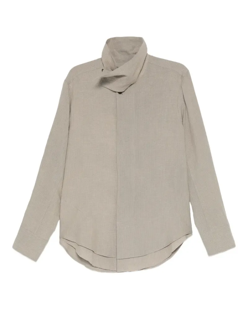 Ziggy Chen striped high-collar shirt - Nude Nude