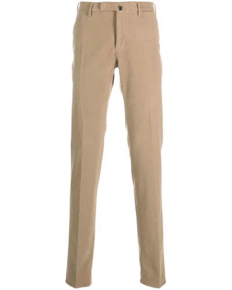 Incotex Tapered-Hose in Samtoptik - Nude Nude