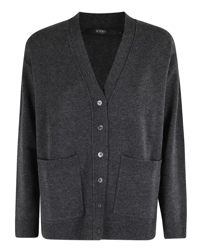 Seventy Cardigan mit geknöpfter Tasche - Grau Grau