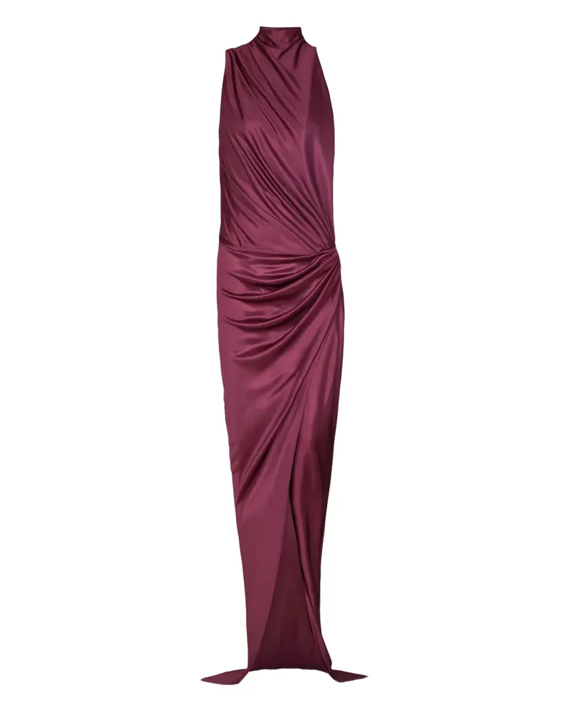 Balmain Maxikleid mit Stehkragen - Rot Rot