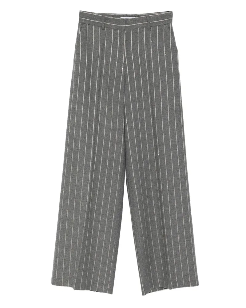 Manuel Ritz pinstriped trousers - Grau Grau