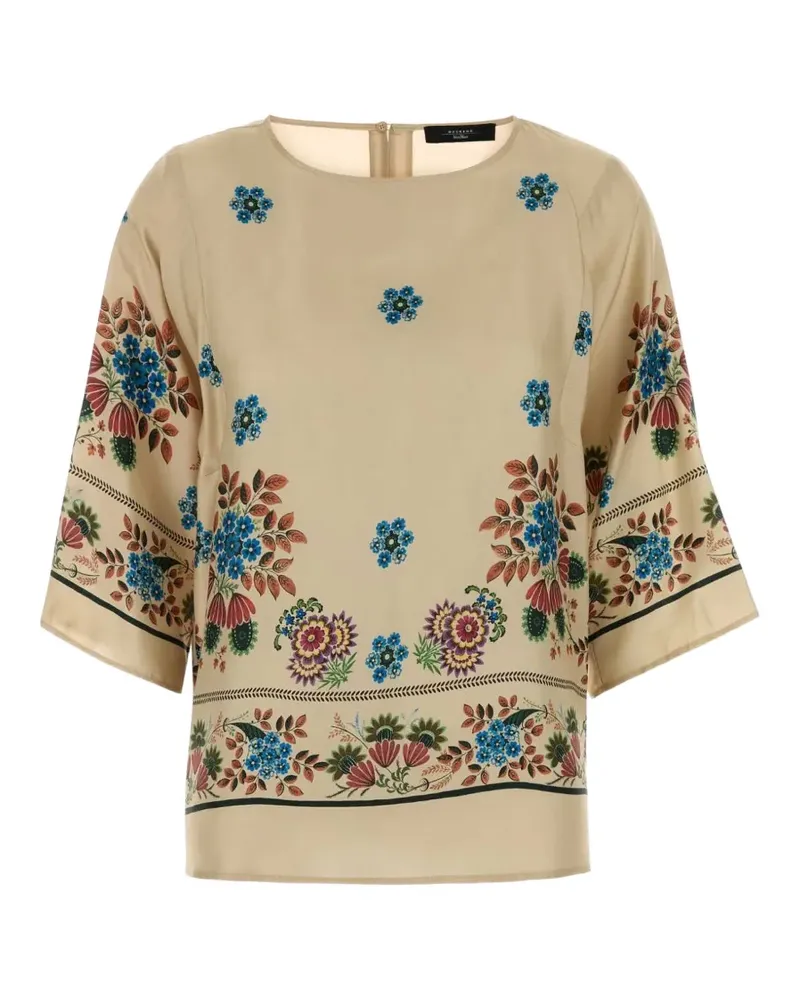 Max Mara Samba Bluse mit Blumenprint - Nude Nude