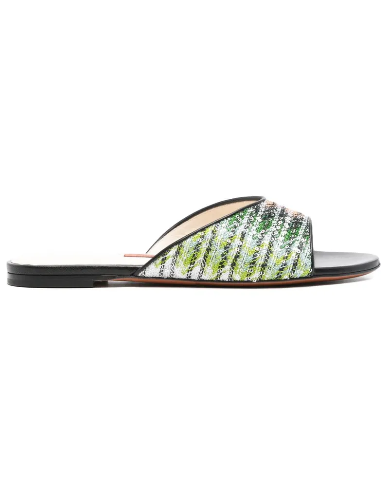 Missoni Flache Sandalen mit Farbverlauf - Schwarz Schwarz