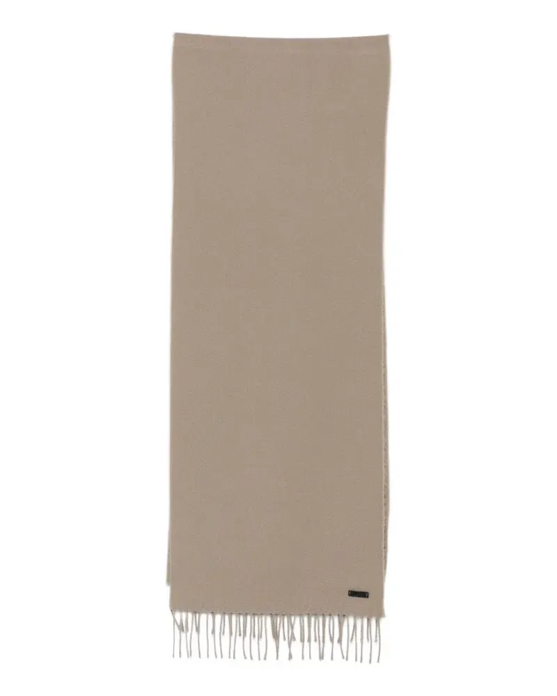 HUGO BOSS Naster logo-plaque scarf - Braun Braun