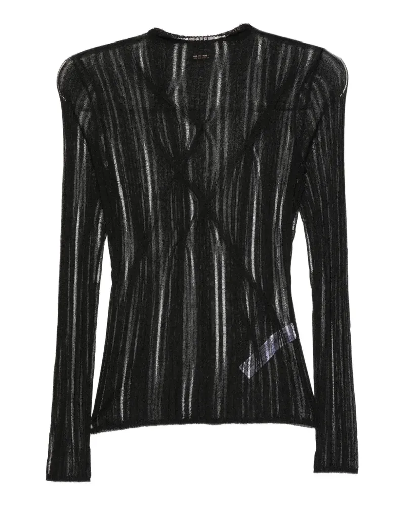 Cult Gaia Tai sheer vertical-stripe top - Schwarz Schwarz