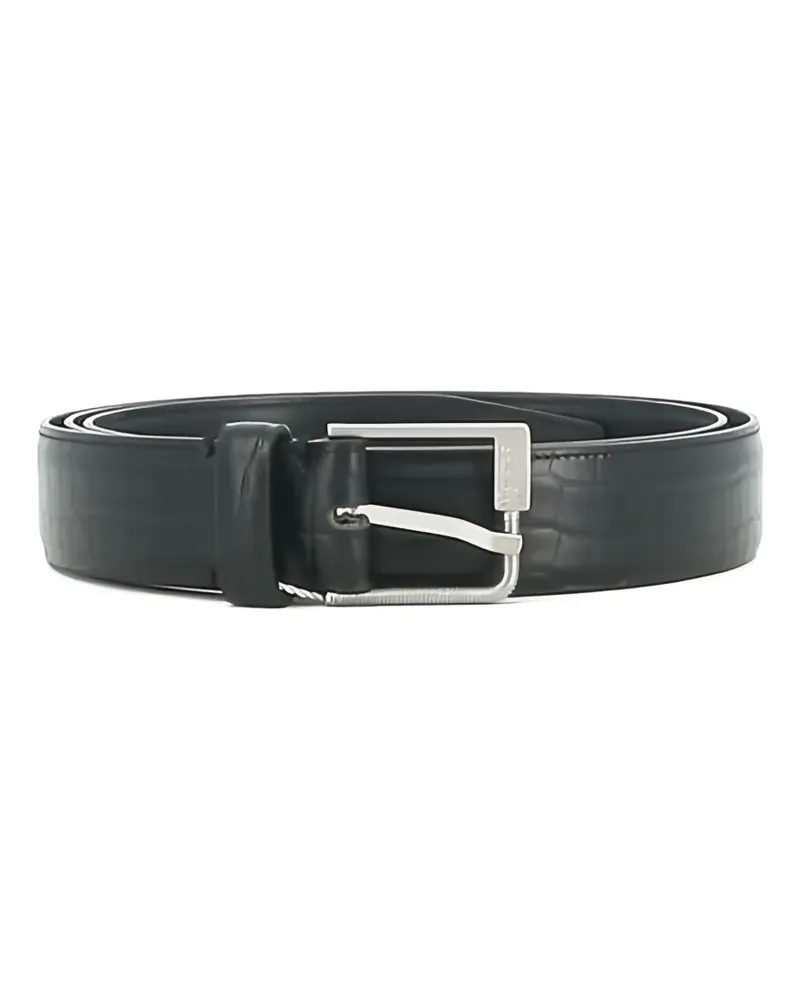 Maison Margiela buckle crocodile-texture leather belt - Schwarz Schwarz